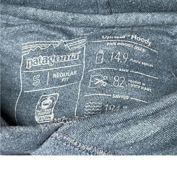 PATAGONIA-LINE LOGO RIDGE UPRISAL HOODED SWEATSHIRT CRATER-BLUE Mens S - Picture 5 of 5